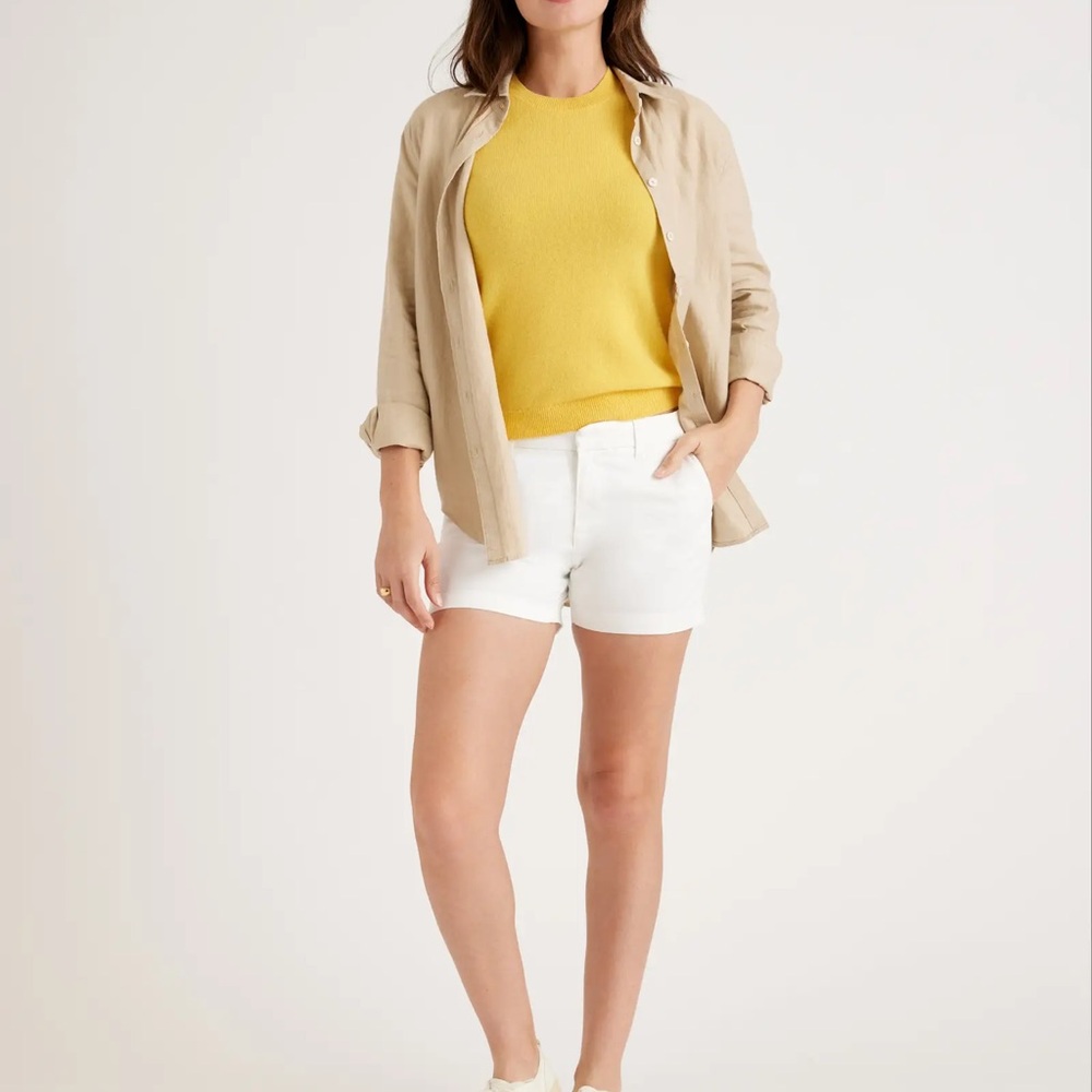 Quince White cotton shorts